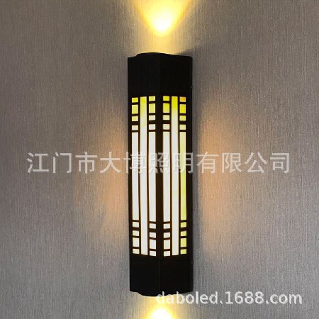 中式LED壁燈戶(hù)外小區(qū)墻壁亮化防水云石罩鋁制上下照掛壁燈批發(fā)